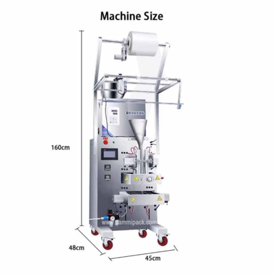 Full Automatic 220V 200W Powder Granules Pouch Packing Machine for 60*70mm Sachets Filling