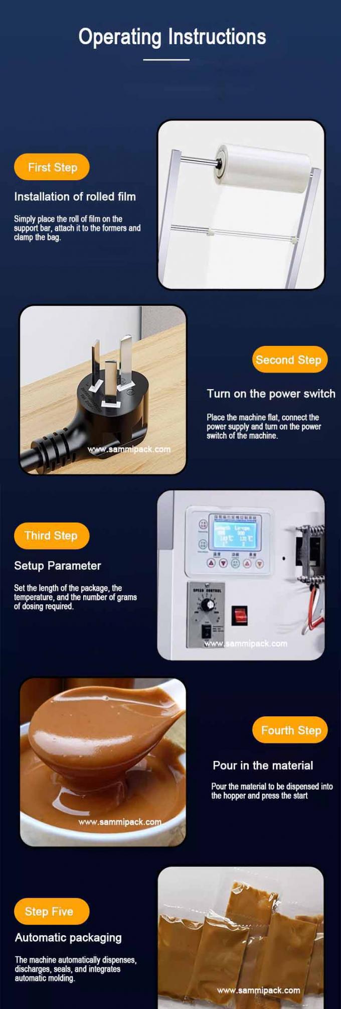 4 Side Seal Sachet Food Application Pouch Packaging Small Bag Liquid Sauce Ketchup Packing Machine 220V/50HZ 4