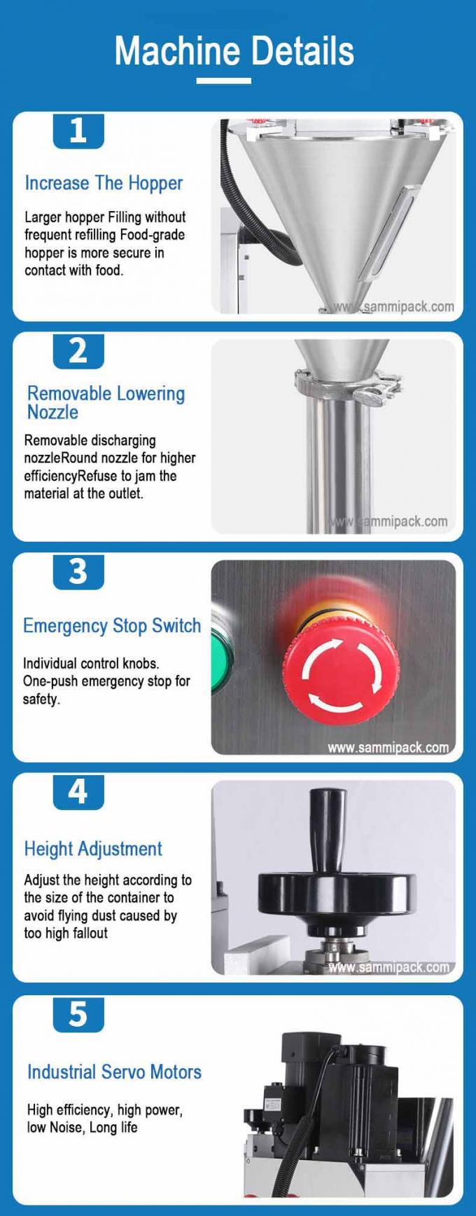 Easy Operate Semi-automatic Single Head Power Filler Small Volume Fine Powder Auger Filling Machine High Safety Level Weight KG 66 8