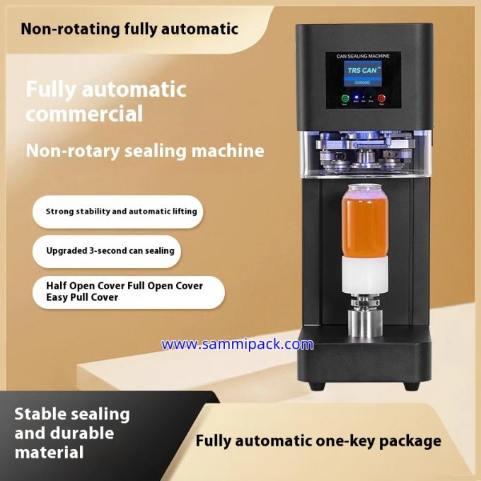 Electric Driven Heat Sealing Plastic Can Seamer Machine For Soda Bubble Tea 0