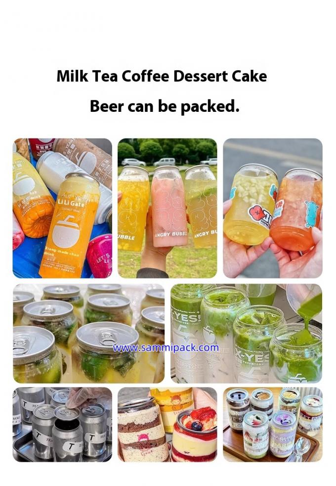 Electric Driven Heat Sealing Plastic Can Seamer Machine For Soda Bubble Tea 6