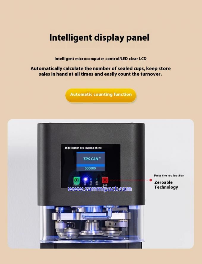 Electric Driven Heat Sealing Plastic Can Seamer Machine For Soda Bubble Tea 4
