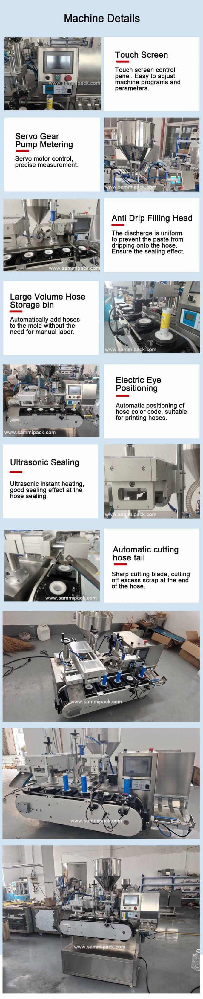 Automatic Pneumatic Aluminium Hand Ointment Dual Double Chamber Tube Fill Seal Filling Machine 4