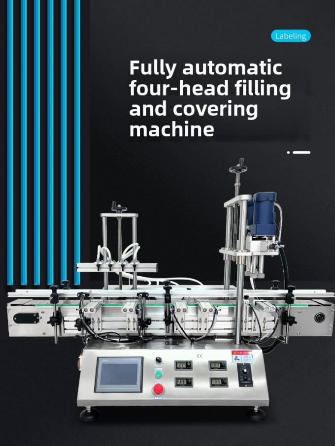 High Speed Automatic Desktop 4 Head Magnetic Pump Liquid Filling Capping Machine for Water Beverage Automatic Filling Capping 0