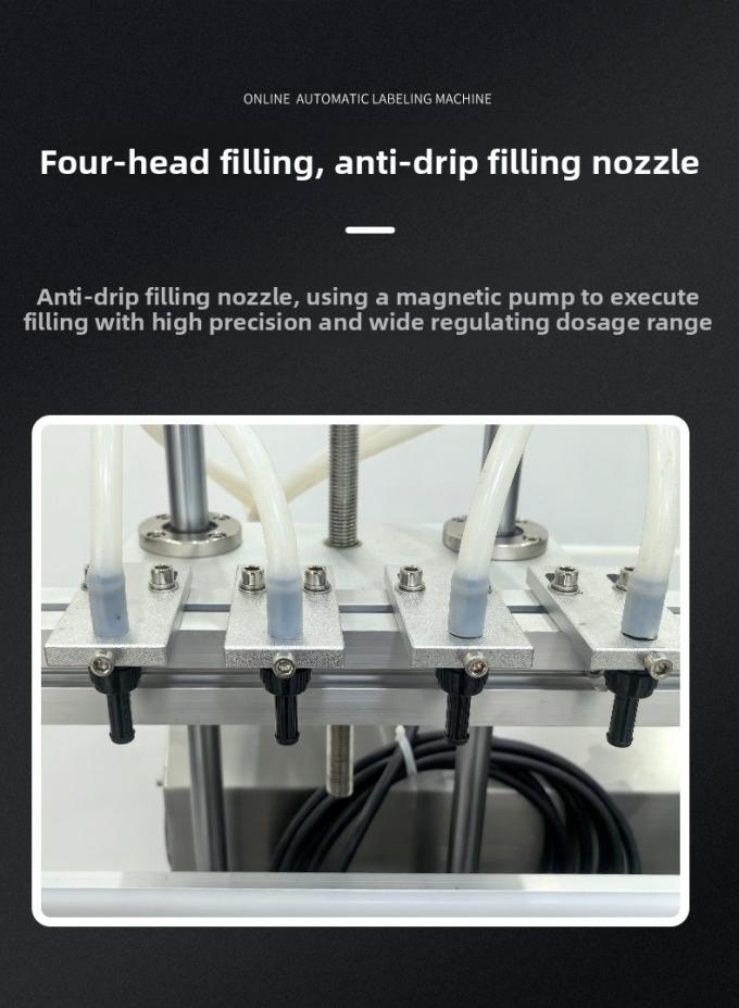High Speed Automatic Desktop 4 Head Magnetic Pump Liquid Filling Capping Machine for Water Beverage Automatic Filling Capping 3
